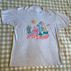 Vintage Graphic T-Shirt with Cactus Design